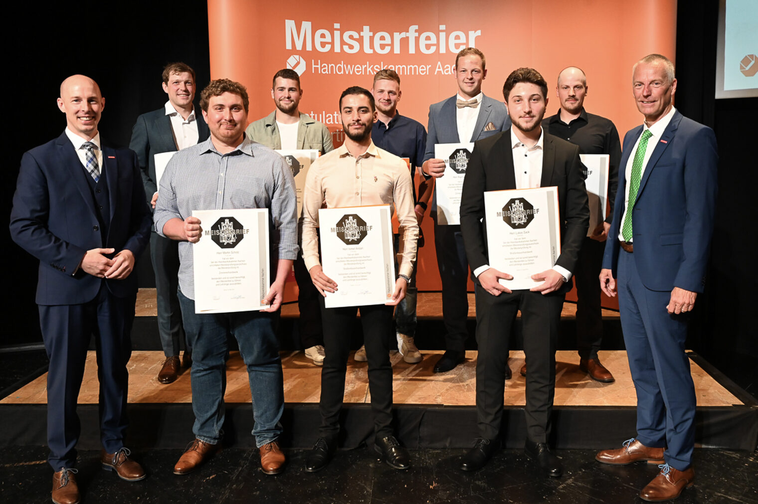 Meisterfeier 2024 - Straßenbauer, Boots- und Schiffbauer, Feinwerkmechaniker, Maurer und Betonbauer, Parkettleger, Zimmerer 