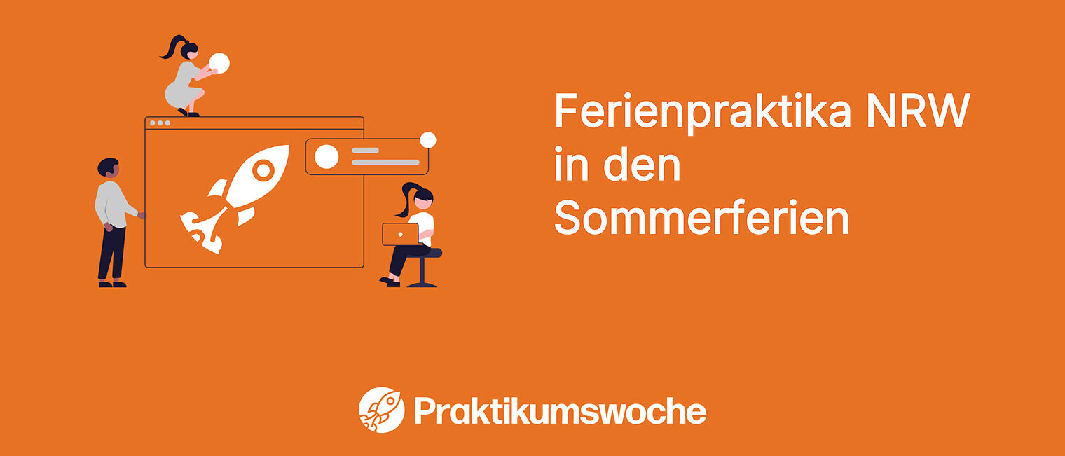 Flyer von praktikumswoche.de mit dem Titel Ferienpraktika NRW in den Sommerferien Flyer von praktikumswoche.de mit dem Titel Ferienpraktika NRW in den Sommerferien