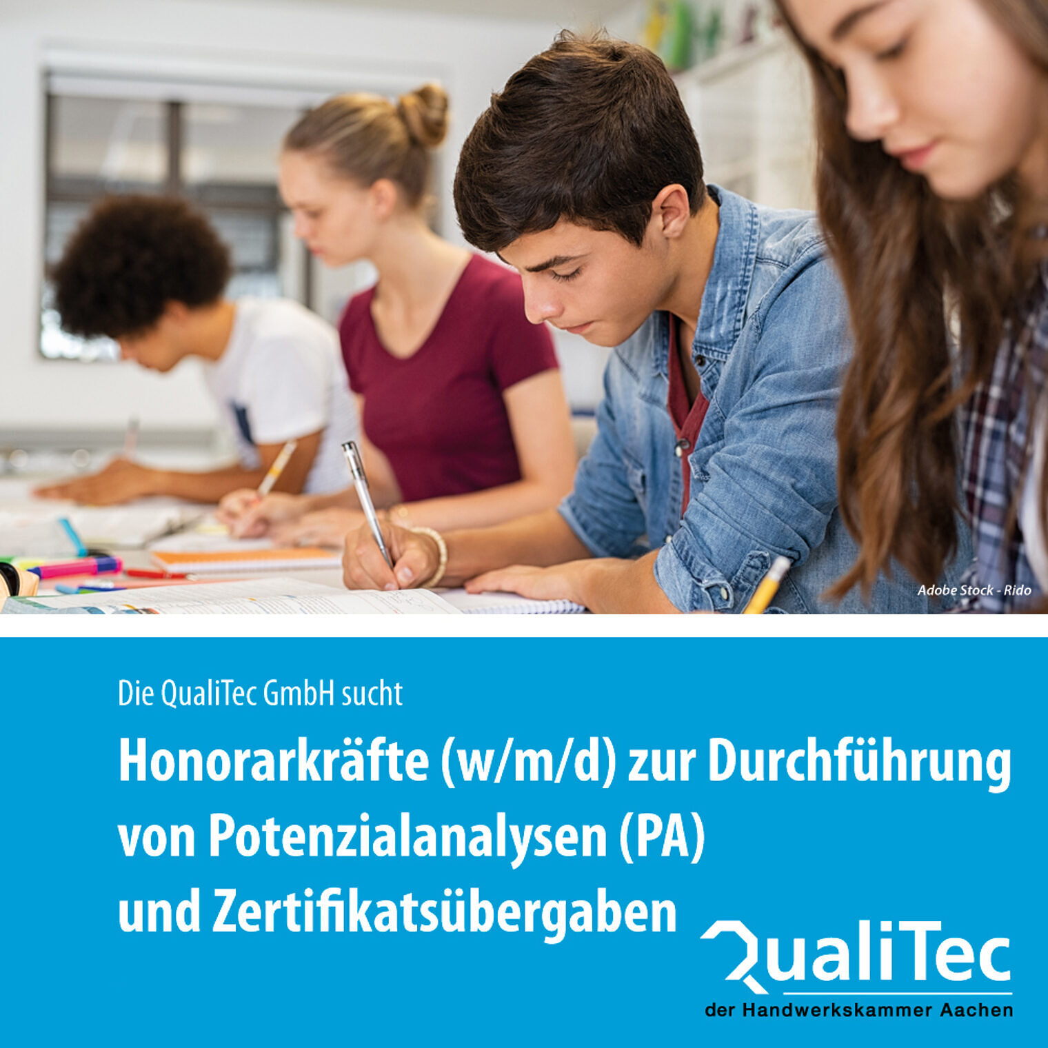 Stellenangebot: Honorarkräfte (w/m/d) zur Durchführung von Potenzialanalysen (PA) und Zertifikatsübergaben
