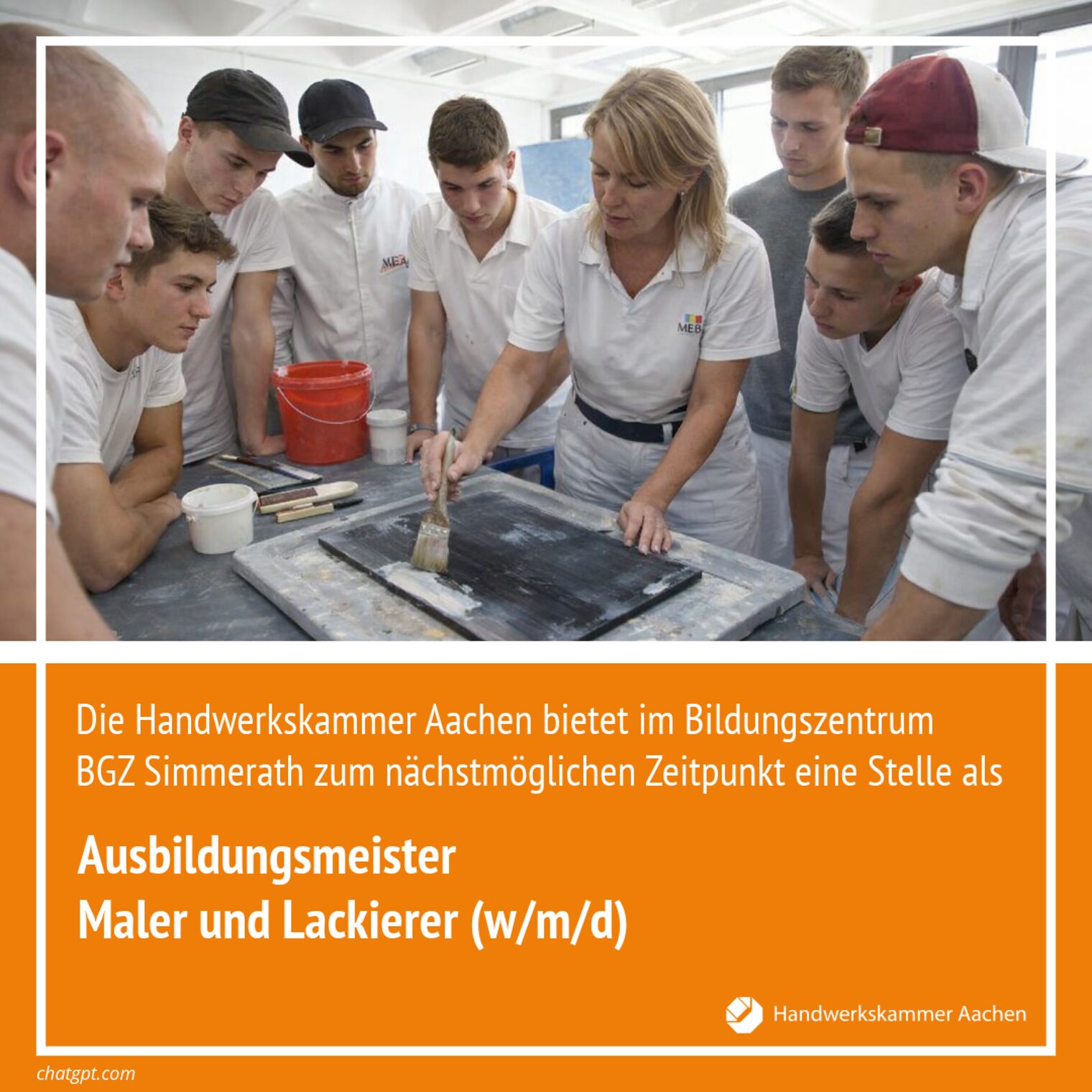 Stellenangebot: Ausbildungsmeister Maler und Lackierer (w/m/d)