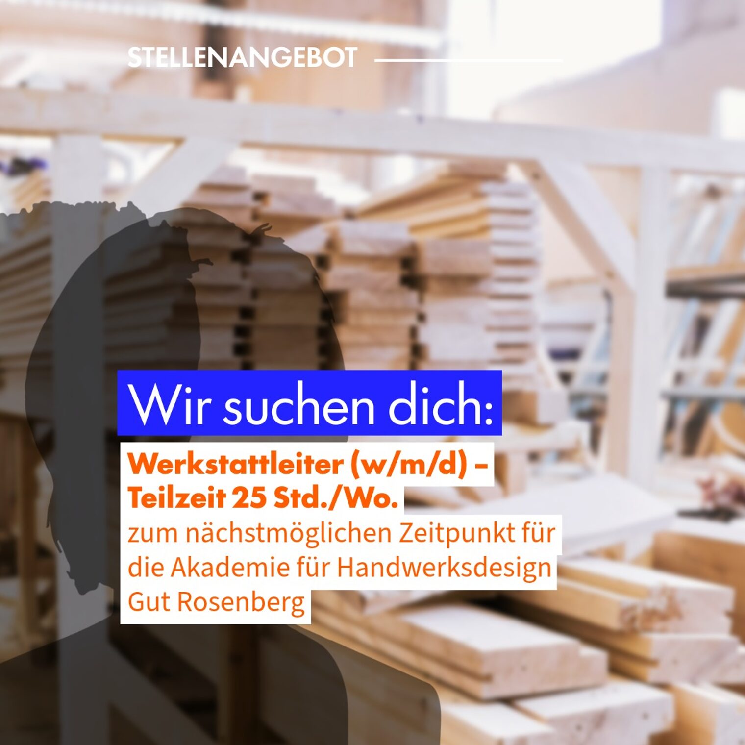 Die HWK Aachen hat in der Akademie für Handwerksdesign Gut Rosenberg folgende Stelle zu besetzen: Werkstattleiter (w/m/d).